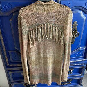 Miss Me Multicolor Knit Long Duster Cardigan Pink